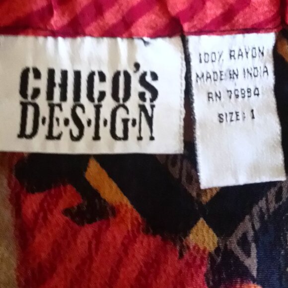 Chico's Vibrant Multi-Color Boho Style Faux Wrap Maxi Skirt Sz 1/M - Picture 5 of 5